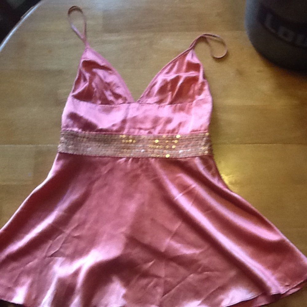 Pink 100% silk tank